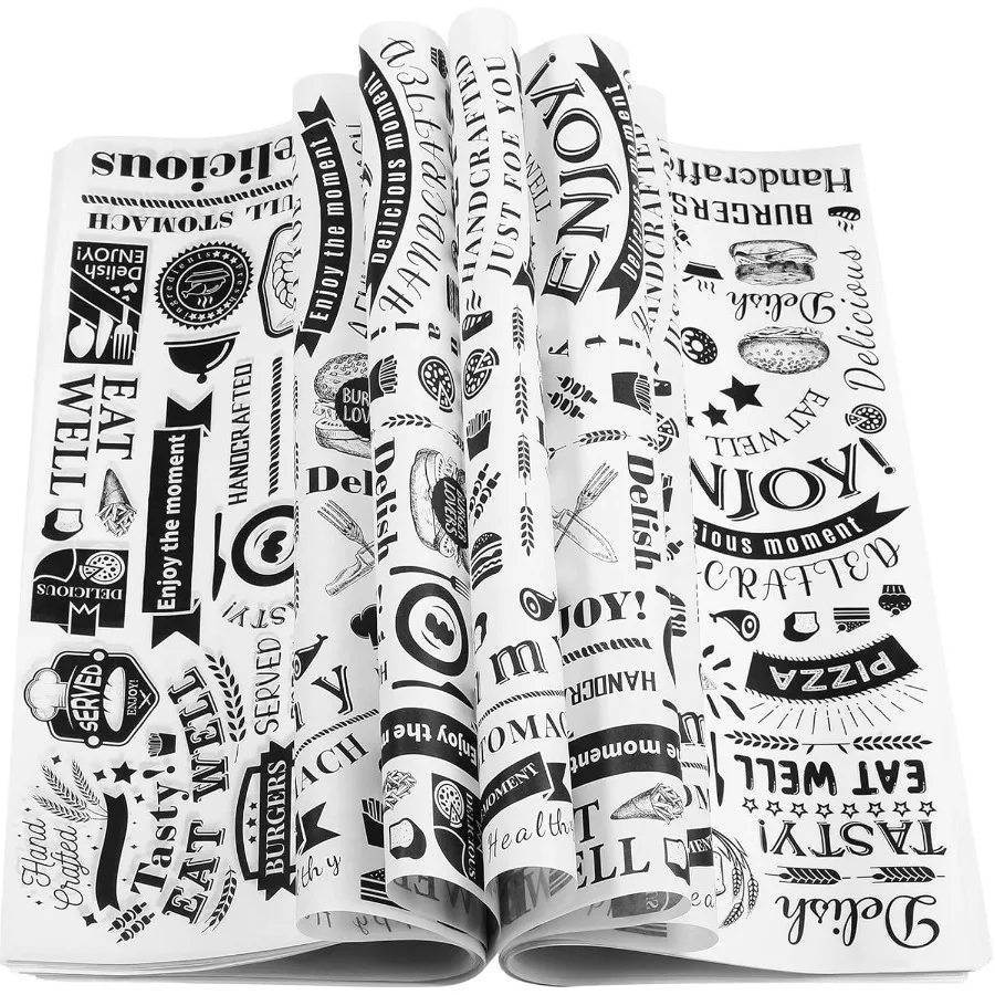 

200 Pcs Deli Wax Paper Sheets 12 x 12 Inches Square Grease Resistant Tray Basket Liners for Food Baking Hot Dog Wrappers Sandwi