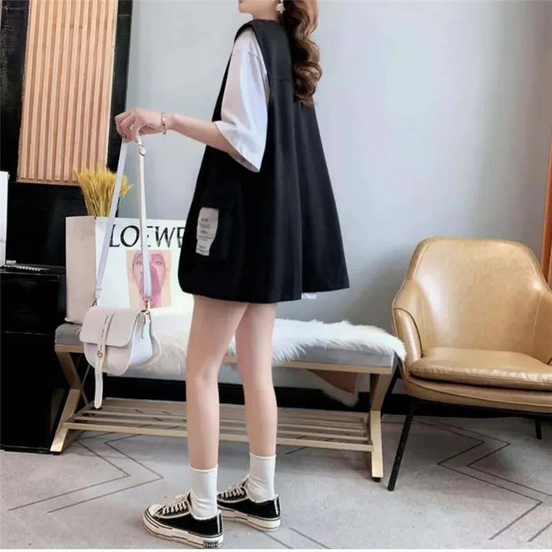 Loose Leisure Vest Cardigan Women Spring Autumn Korean Fashion Sleeveless Chaleco Mujer Harajuku Female Waistcoat