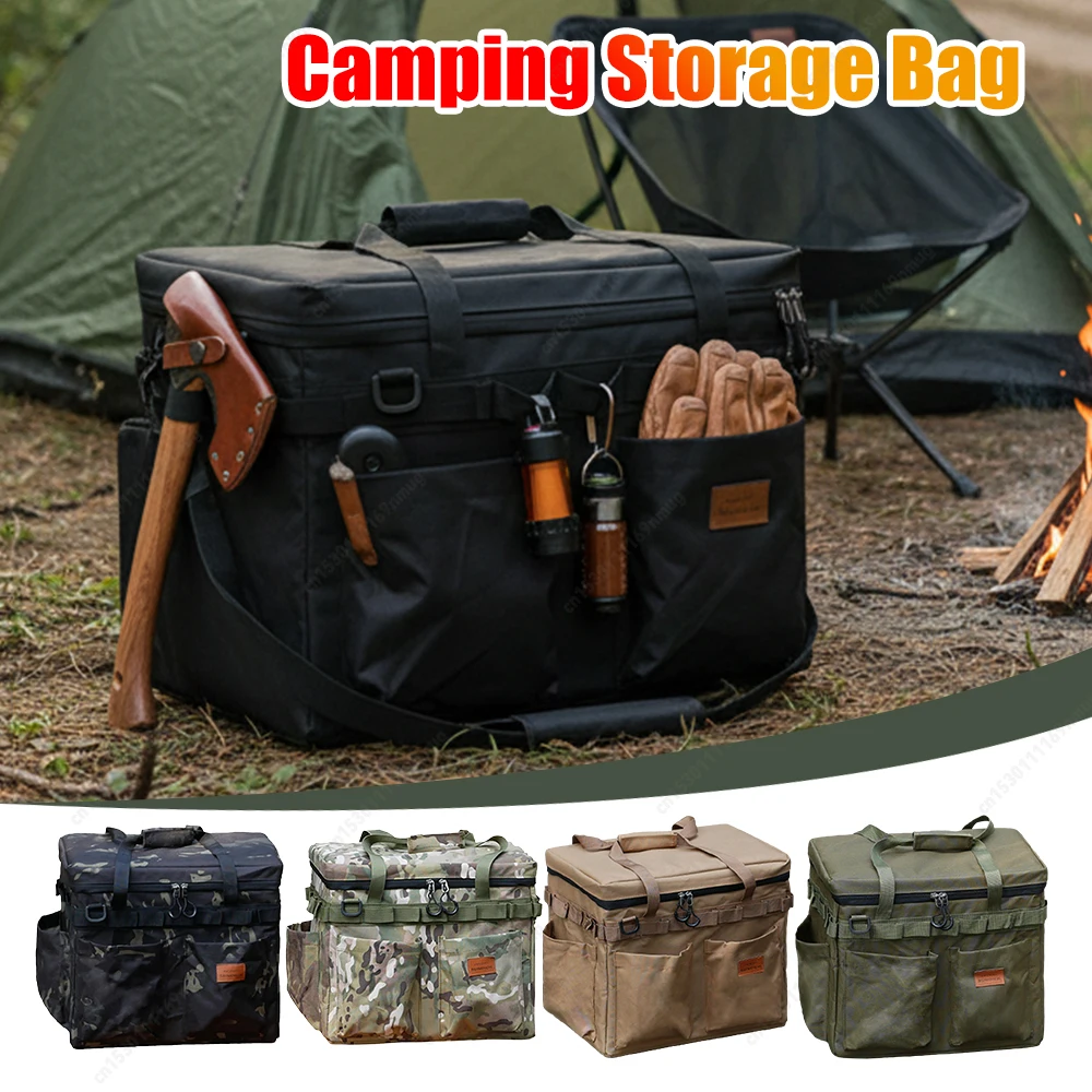 Camping Cooking Utensil Organizer Multifunctional Camping Stove Storage Case Large Capacity Waterproof for Outdoor Camping