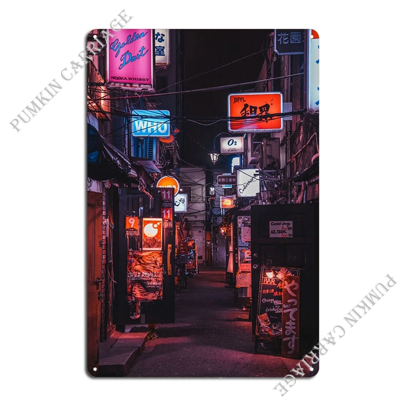 Golden Gai Tokyo Bar Crawl Metal Plaque Poster Funny Decoration Cinema Tin Sign Poster