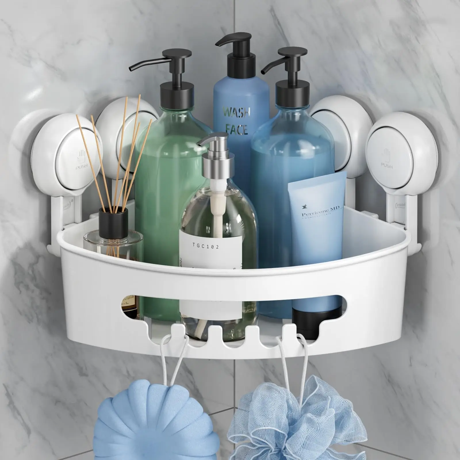 

TAILI Bathroom Shampoo Holder Shower Caddy Shelves Storage Organizer No Drill Shelf Corner Towel Holder Shelves For Bathroom