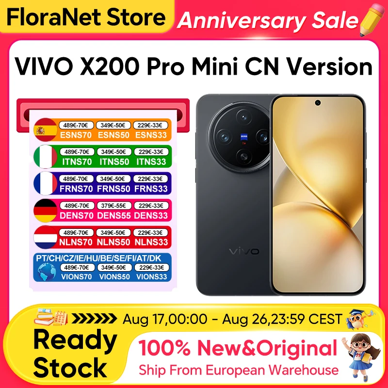 Vivo X200 Pro Mini OriginOs 5, Pantalla AMOLED de 6.31 Pulgadas y 120 Hz, Dimensity OTA, 5700 mAh, 90 W, Cámara de 50 MP, Compatible con Google, Versi