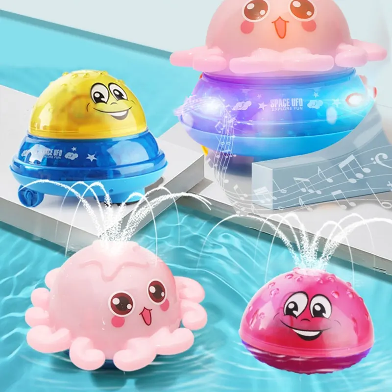 Infant Bath Toy Cute Cartoon Electrical Water Spraying Octopus Floating Toys Summer Swimming Pool Water Fun Playset for Kids