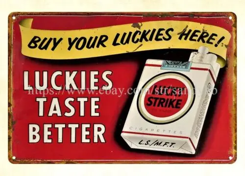 living room wall decor  Cigarette metal tin sign