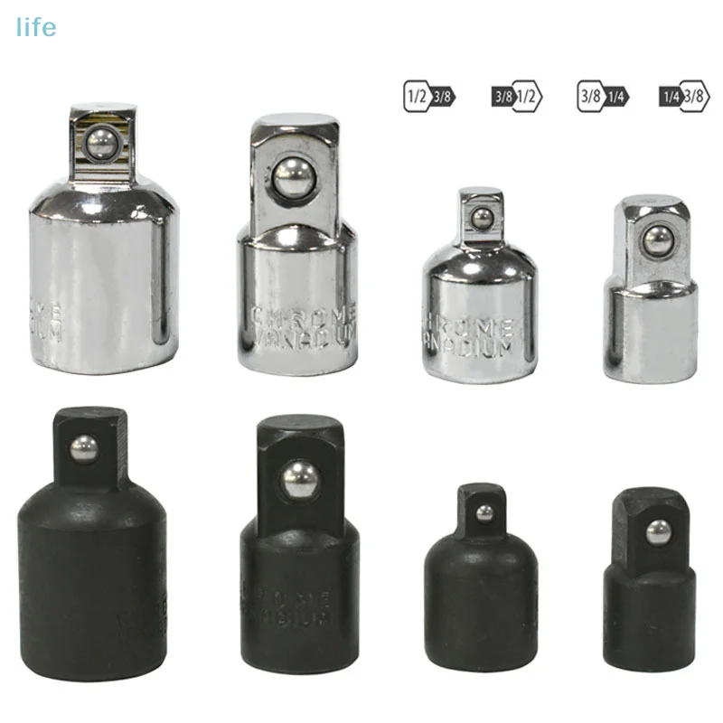 

4pcs 1/4 3/8 1/2 Steel Air Impact Adapter Converter Socket Set Reducer Drive These Adapters Are Small In Size And Easy To Store