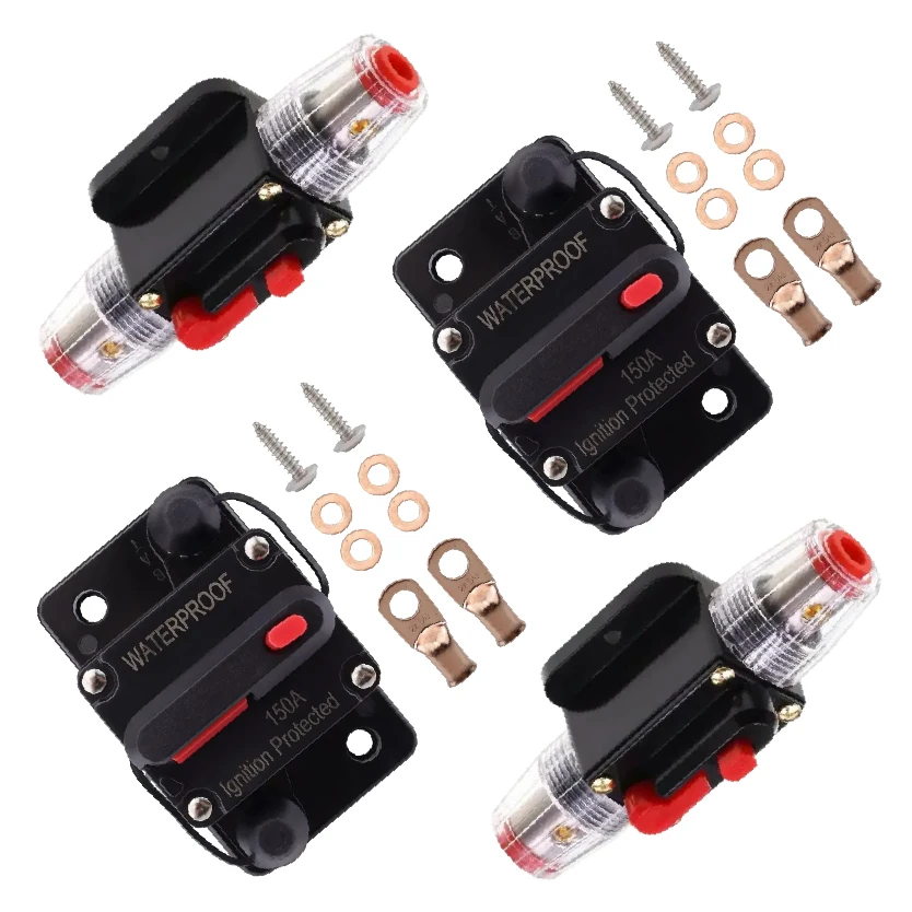 Waterproof Heat-Resistant Car Fuse Switch Circuit Breaker 20A-300A for Vehicles and Ships