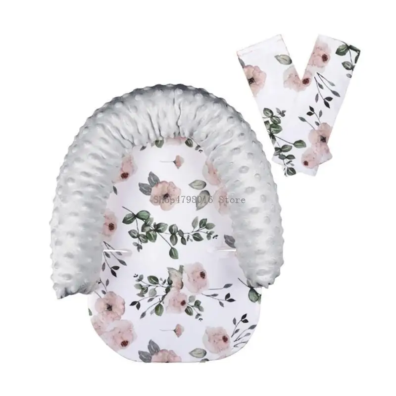Baby Car Seats Head Support with Soft Strap Cushions Comfortable Infant Headrest with Strap Covers Baby Head Support