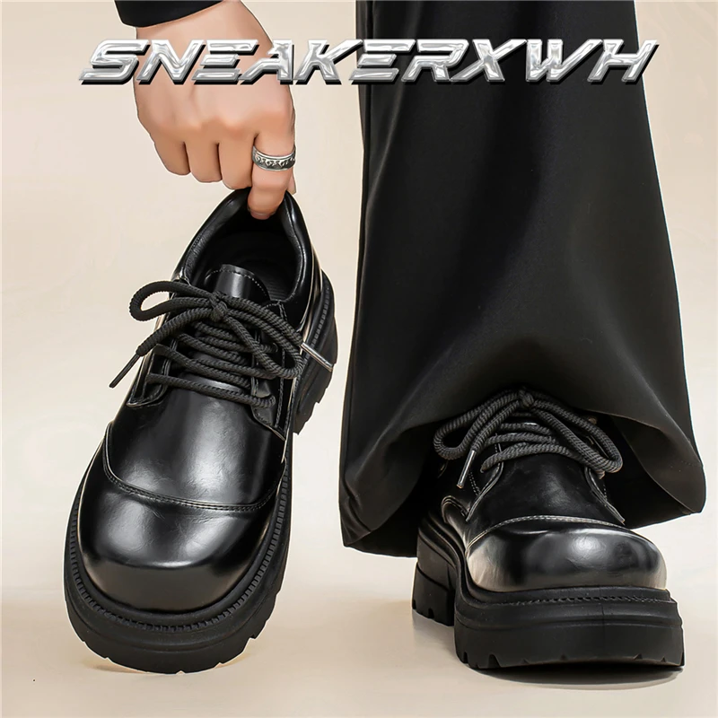 

2025Autumn New Style Derby Shoes, Men's Thick-soled Elevated Loafers, Classic British Style Versatile Oxfords