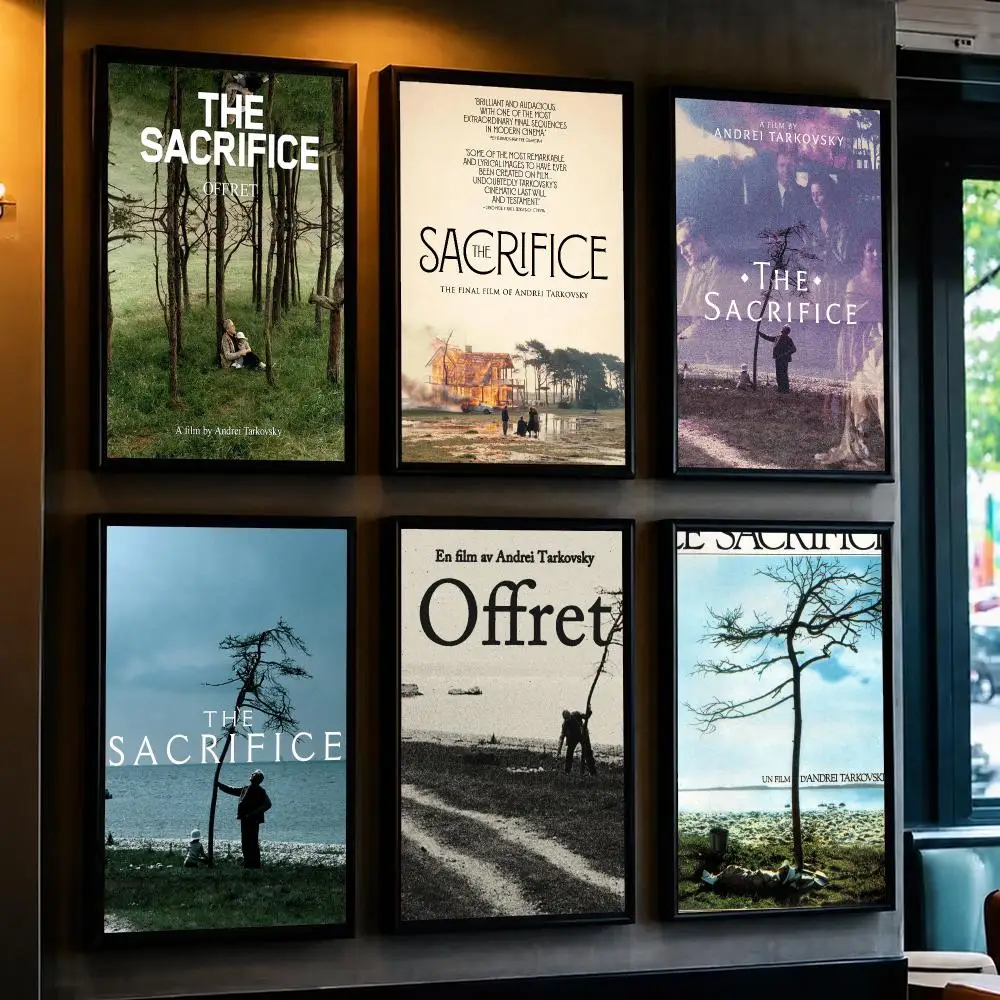 classic movie T-The Sacrifice 1986-E Poster Minimalist Wall Sticker for Cafe Office Bar Home Decor and Gift