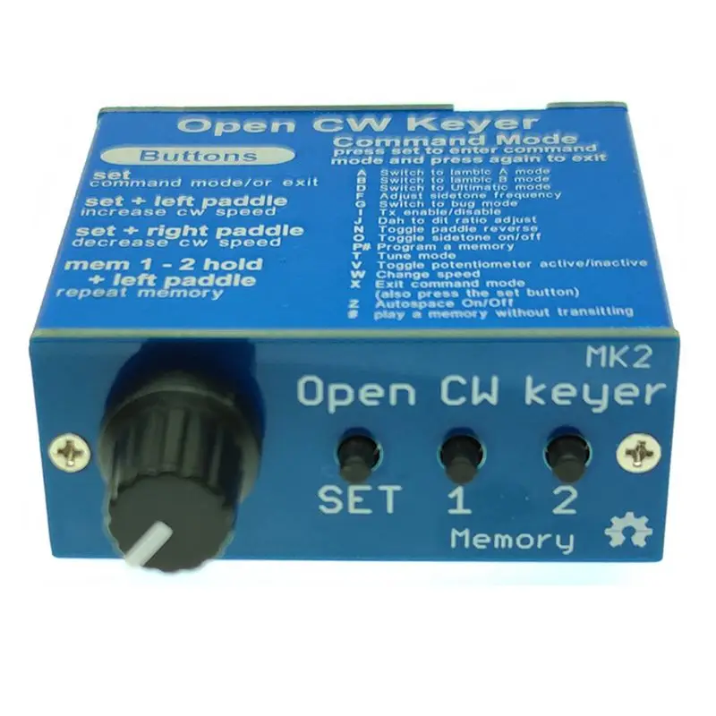 

ABKQ-Open CW Keyer MK2 Finished With Aluminum Shell CW Keyer MK2 KIT CW Speed Adjustable From 1 To 999 WPM