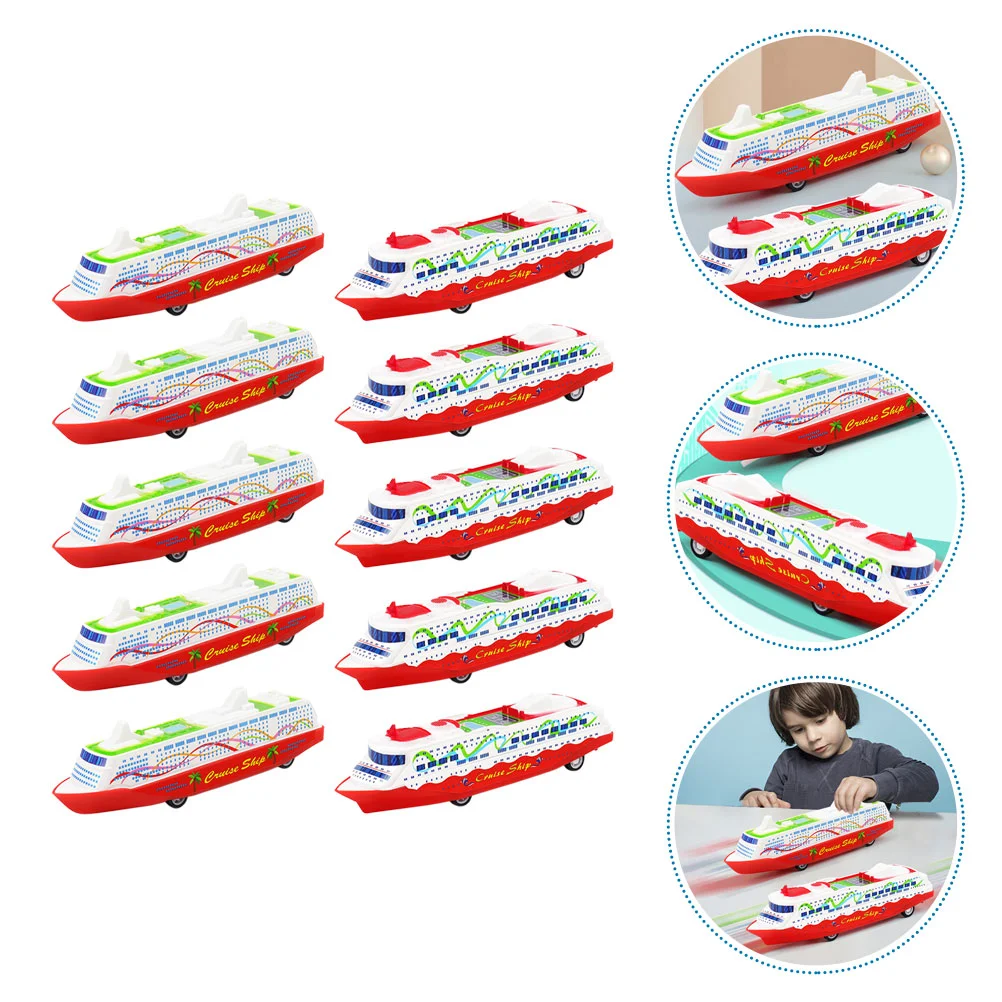 10 Pcs Cruise Toy Ship Pull Back Model Children’s Toys Cars for Toddlers 1-3 The Childrens