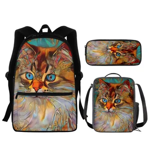 3 шт./набор, школьные сумки с рисунком кошки