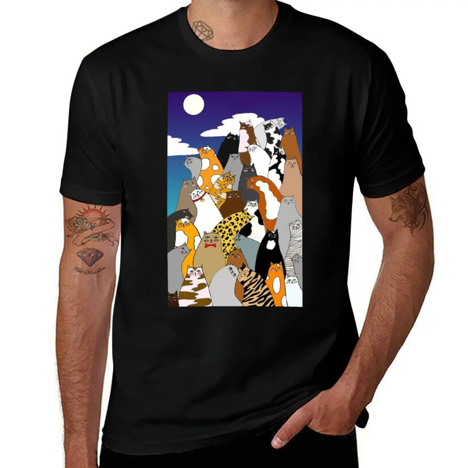 Neighbourhood Watch Cats T-Shirt t shirt man cotton T-Shirt