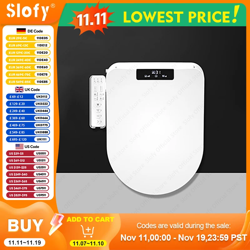 Oscillating Wash Smart Toilet Cover Modern Auto Deodorization Seat Ring Heating Nozzle Self-Cleaning Night Light Toilets Seat