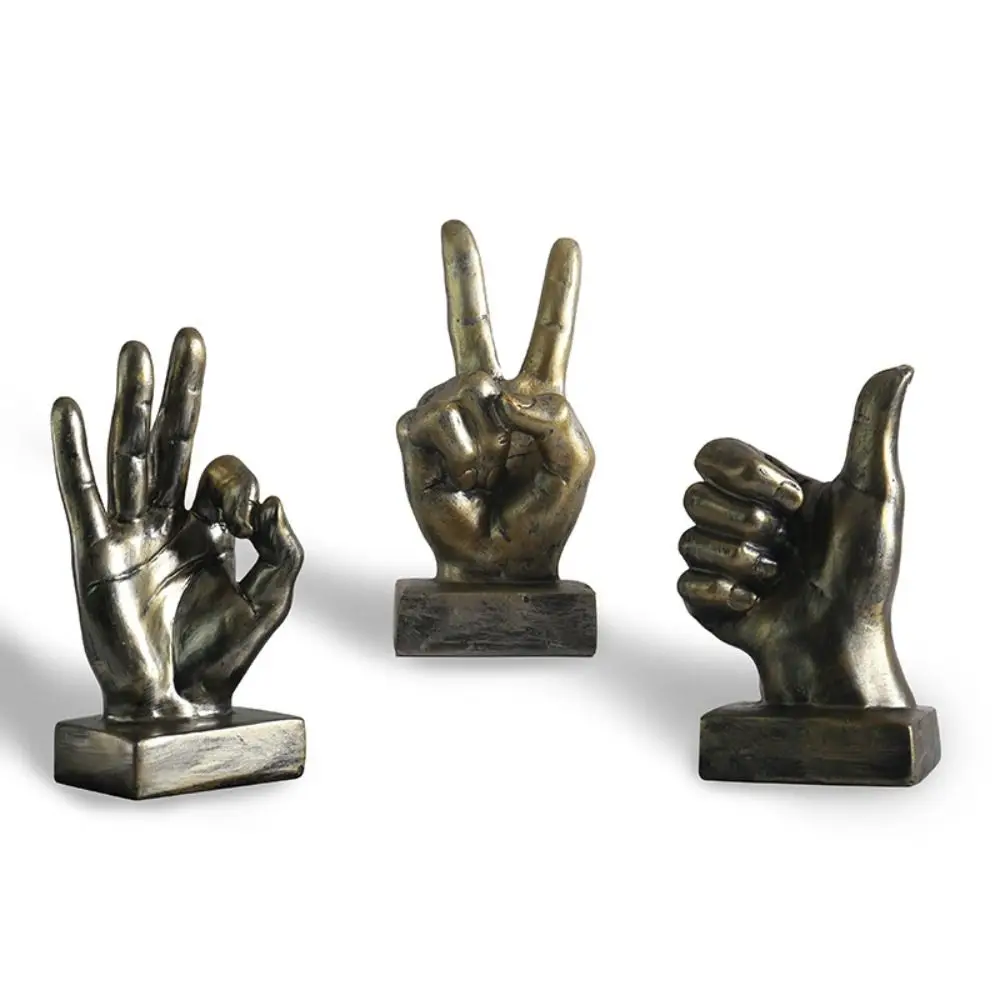 Creative Gesture Resin Figurine Mini Kawaii OK YEAH Gesture Figurine Simple Durable Antique Gesture Statue Home