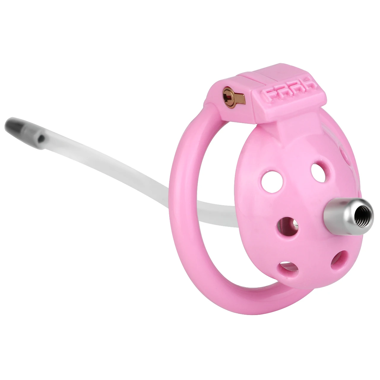 FRRK Sissi Pink Lightweight ABS Male Chastity Cage Set With 4 Sizes Cockrings Erotic Penis Urethral Lock Sexys Toy for Men Gay