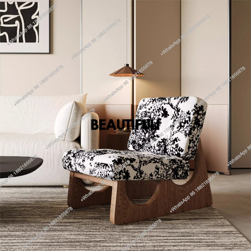 

Nordic antique single sofa leisure chair living room balcony designer celebrity wabi sabi lazy single Furniture Home