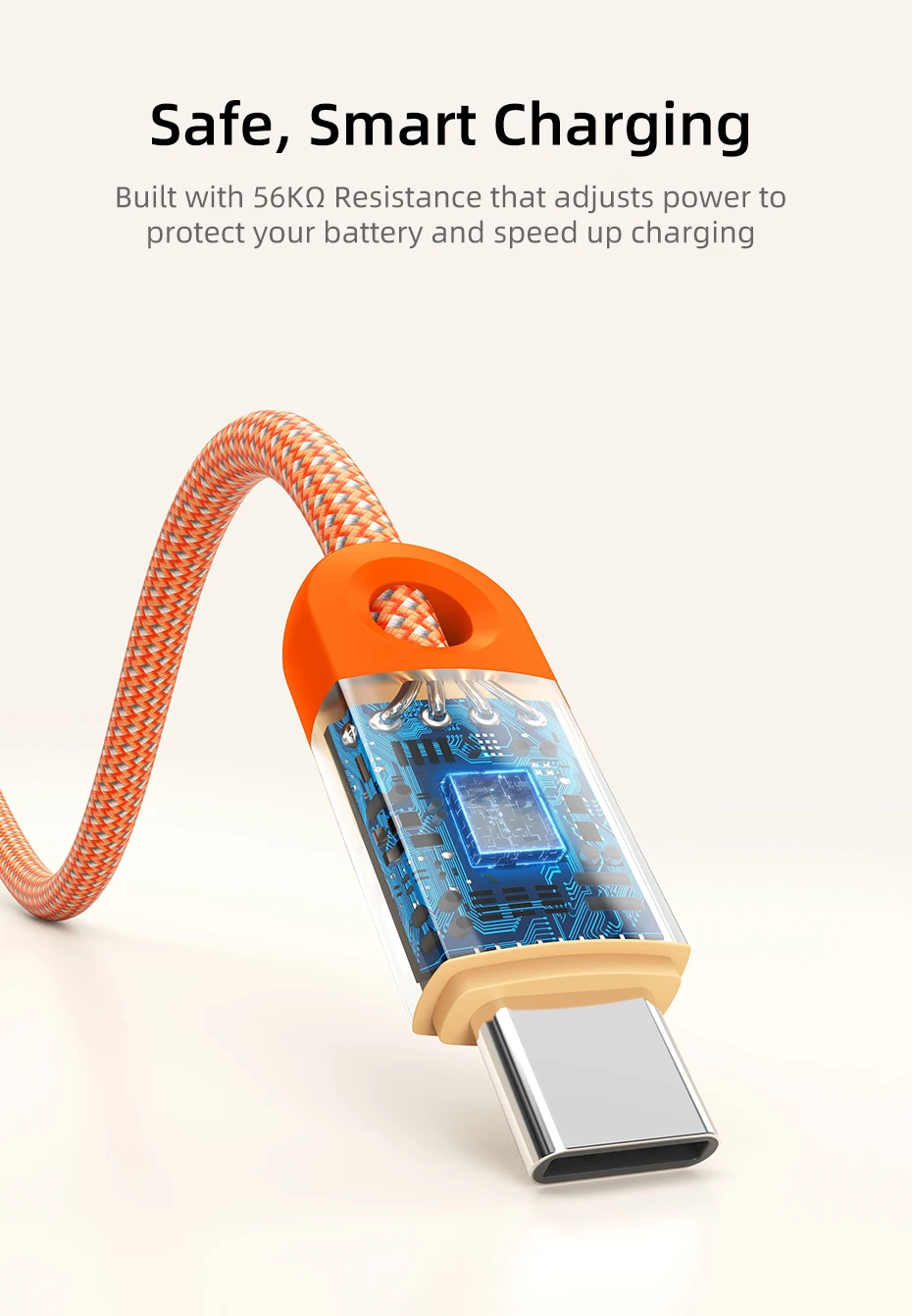 CABLETIME PD60W Kabel USB-C auf USB-C Hochgeschwindigkeits-Datensynchronisierungs- und Ladekabel Langlebiges Schnellladekabel für iPhone iPad Samsung – Detail 5