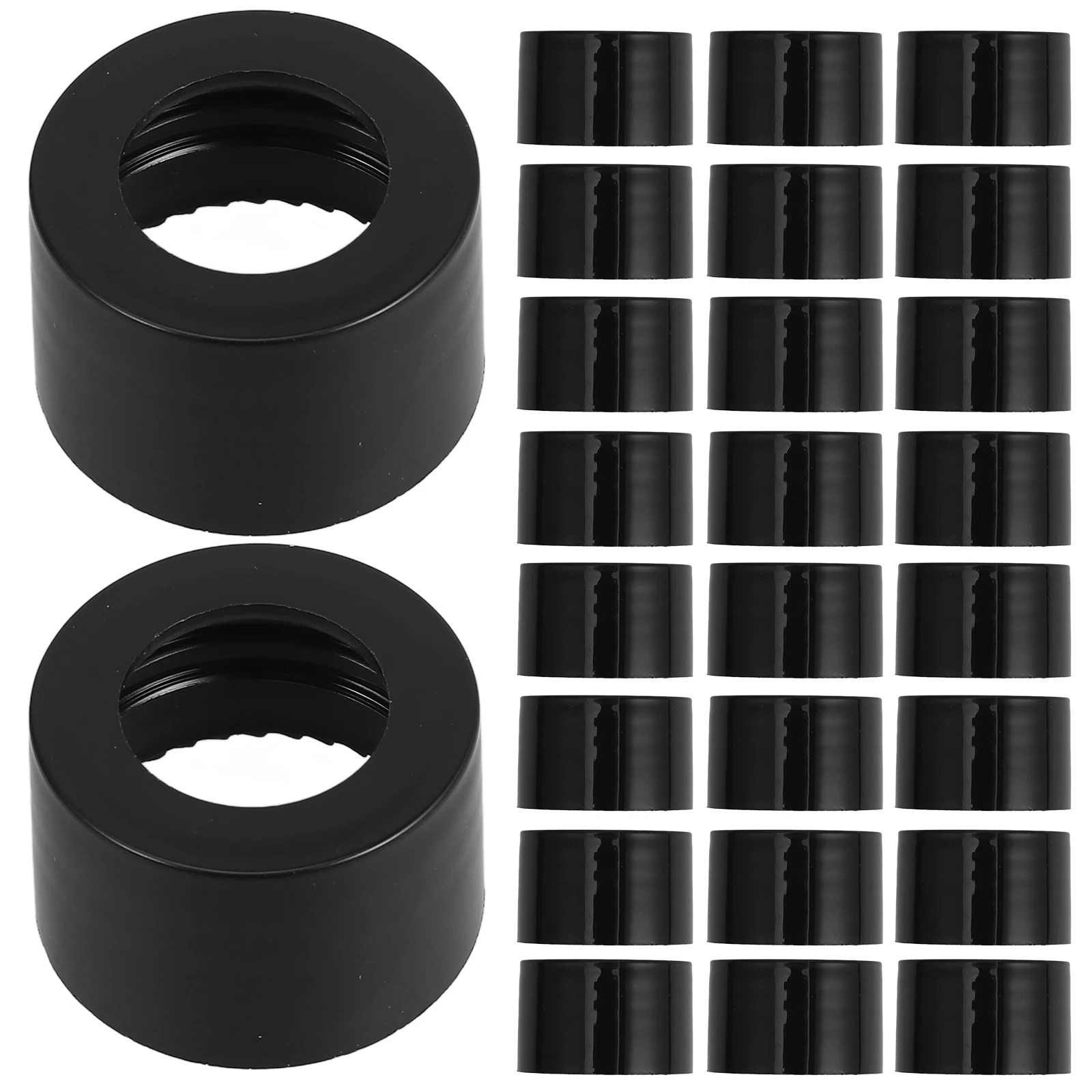 

20pcs Aromatherapy Bottle Cap Essential Oil Hole Glossy Black Glass Lids Diffuser Perfume Compatibility Sealing Leak Prevention