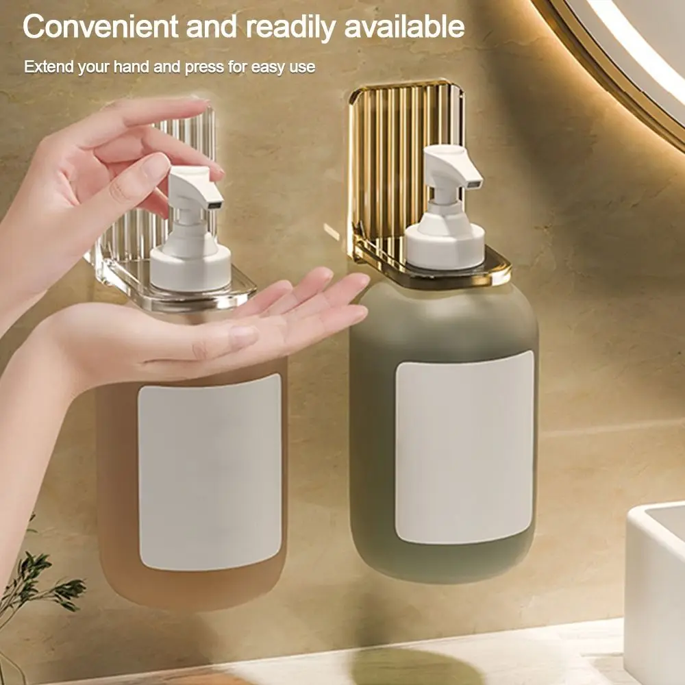 Transparent Soap Bottle Holder Self-Adhesive Free of Punch Shampoo Holder Wall Hanger Shampoo Bottle Clip