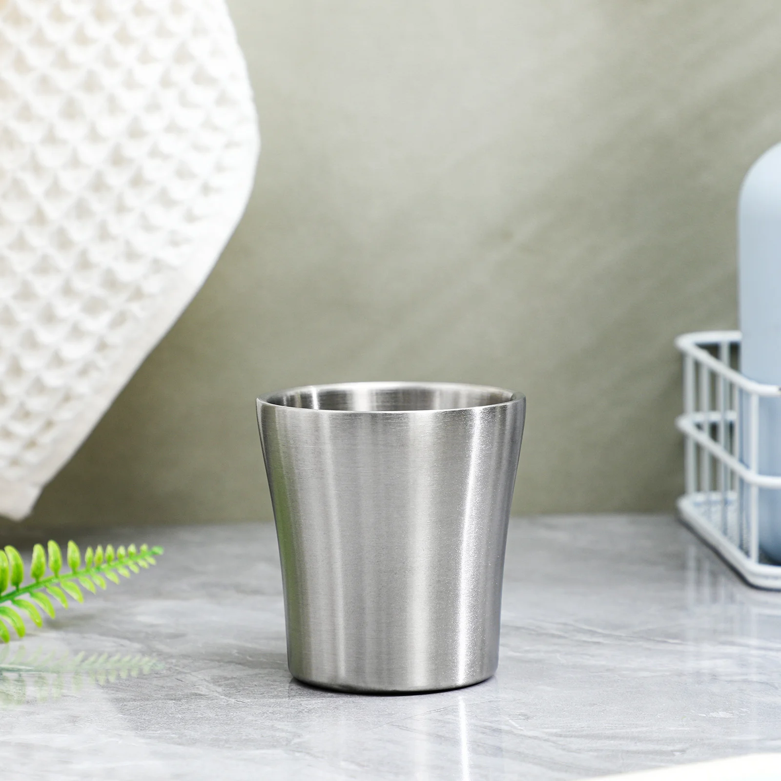 

1pc 180Ml Stainless Steel Water Cup Tumbler For Travel Toothbrush Holder Mouth Rinse Cup Bathroom Accessories Brush Pot Pencil