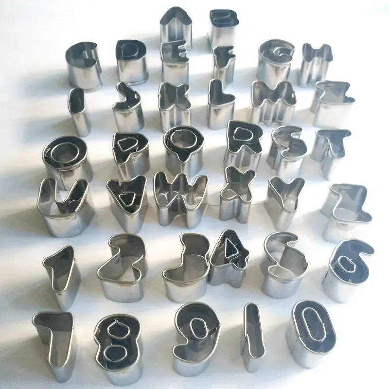 37PCS Stainless Steel Alphanumeric Cookie Mold Fondant Cake Decorating Tools DIY Chocolate Baking Mould