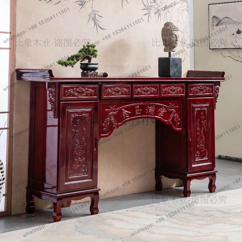 FG  Economical Solid Wood Incense Table Buddha Altar Modern Style Buddha Niche God Altar Cabinet God of Wealth Offering Table
