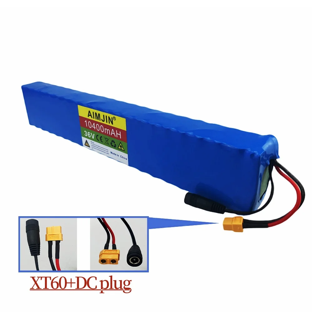 18650 36V 10.4Ah/10400mAh BMS Li-ion Battery Pack 10S4P 500W High Power Modified Bicycle Scooter Electric Vehicle with charger