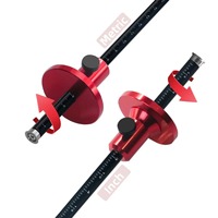 Double Head Wheel Marking Gauge Aluminum Woodworking Scriber w/Inch And MM Scale - Carpentry Parallel Line Drawing Mortise Tool