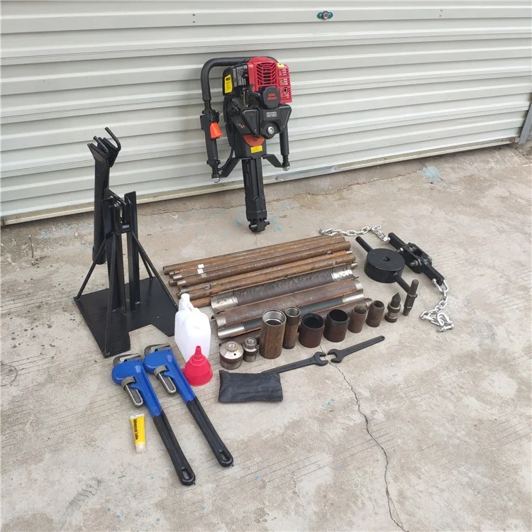 QTZ-2 Small Portable Soil Survey Drilling Machine 15 m Depth Handheld Impact Soil Sampling Drilling Rig