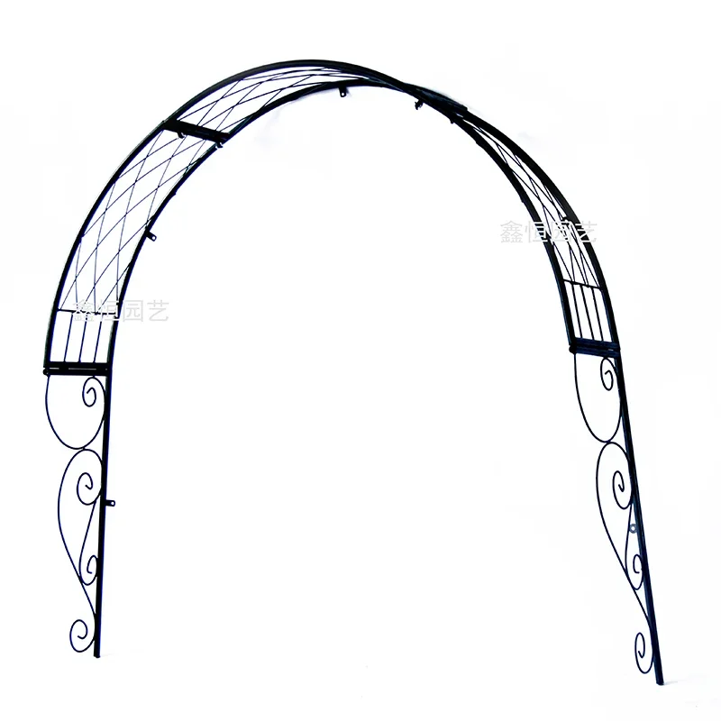 garden outdoor wrought iron arch window wall hanging arched flower shelf clematis bracket plant