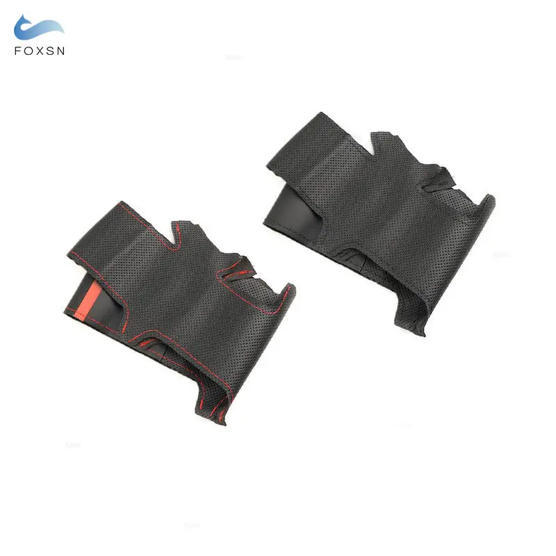 For Mazda 2 2007 2008 2009 2010 2011 2012 Hand-stitched Car Interior Steering Wheel Perforated Leather Cover with Needle Thread
