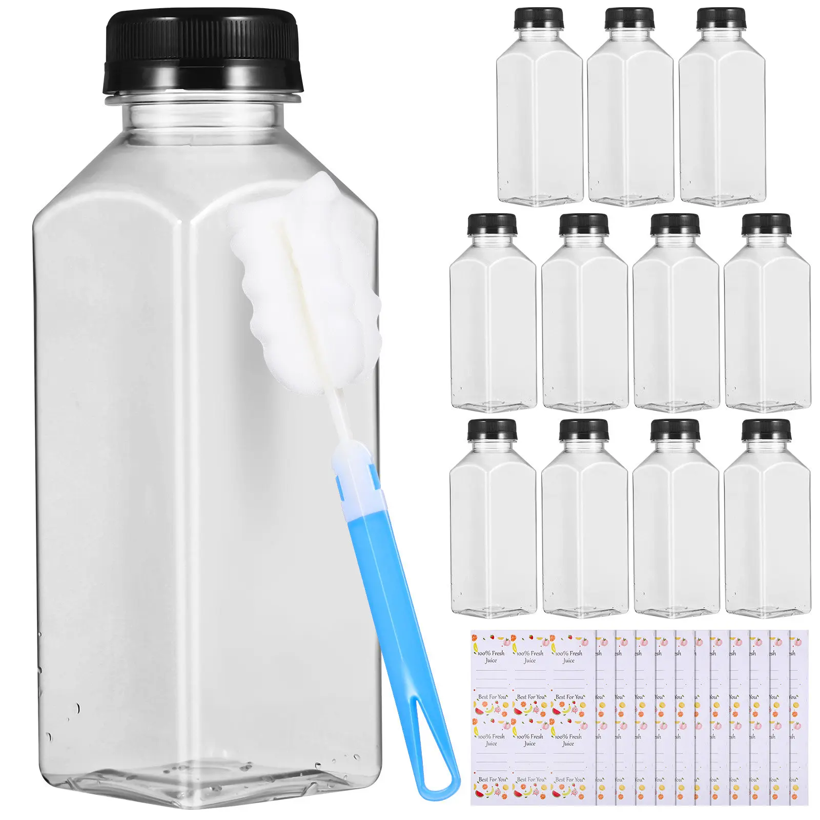 

1Set Small Reusable Drink Bottles with Lids Easy to Wash Tight Sealing Juice Containers for Outdoor Trip Beverage Storage