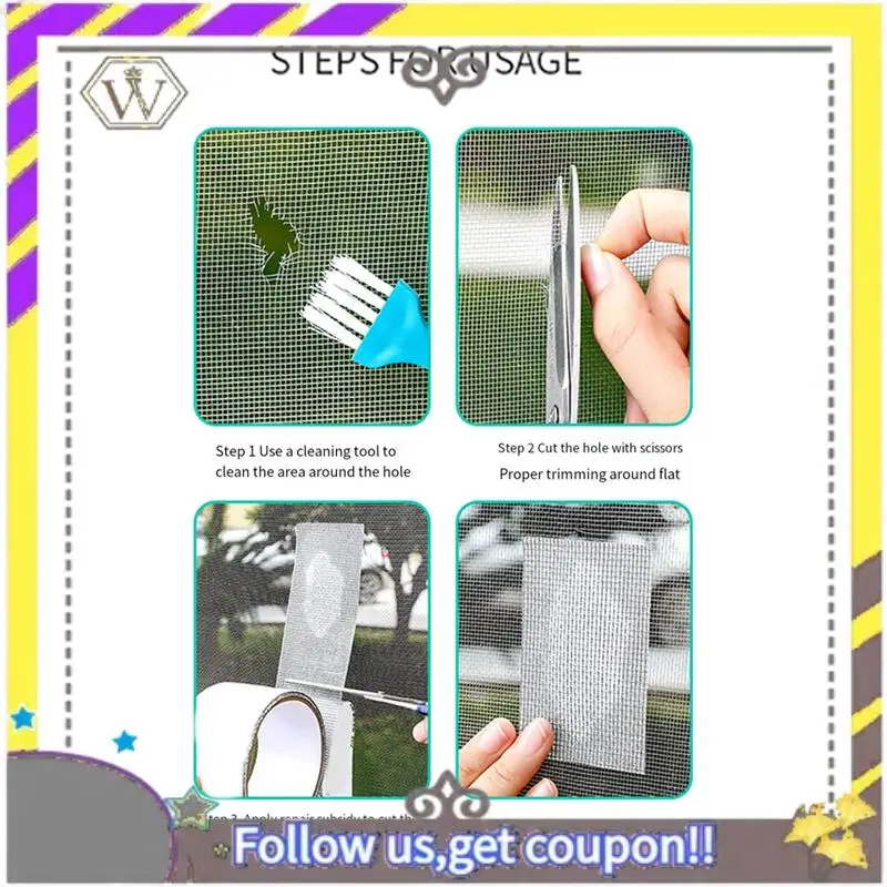 

New 30PCS Screen Repair Tape Avoid Insect Fly Door Window Mosquito Net Patch For Repair Holes Tears White Black Gray