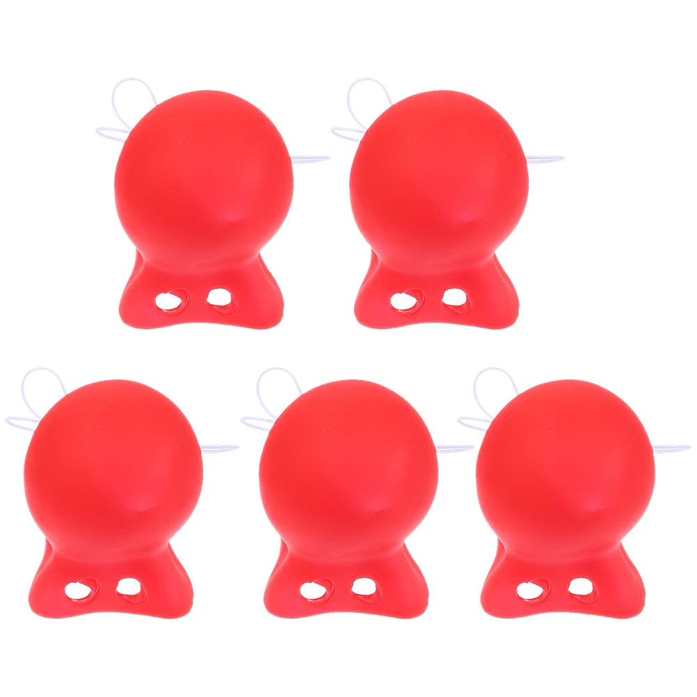5Pcs Red Clown Nose Props Funny Halloween Cosplay Party Costume Accessory Carnival Clown Nose Party Costume Decorative Circus