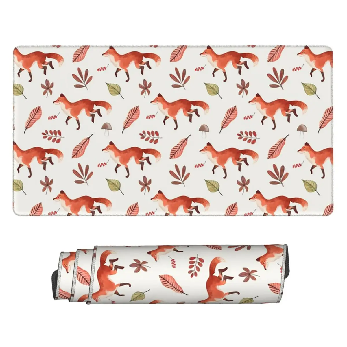 

Large Mouse Pad Fall Fox Watercolor Pattern Gamer PC Laptop Mats Keyboard Carpet Computer Gaming Office Accessories Desk Mat
