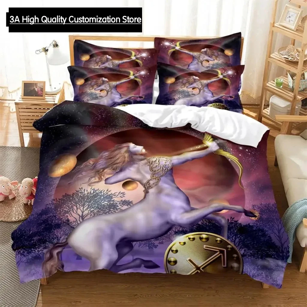 

3D digital printing quilt cover pillowcase double bed set cover quilt Soft Microfiber bedding set Anime characters