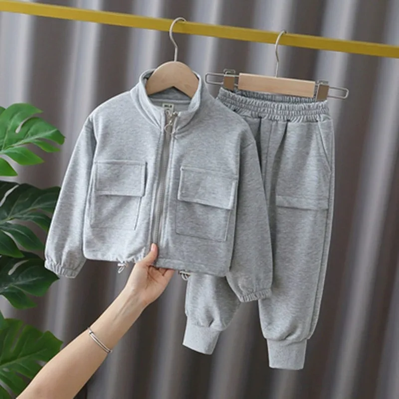 Baby-Mädchen 2-teilige Trainingsanzüge RAISE Herbst Einfarbige Kinder-Mädchen Reißverschluss-Jackenanzüge Lässige Kleinkind-Mädchen Hosen Kleidung Outfits – Detail 12