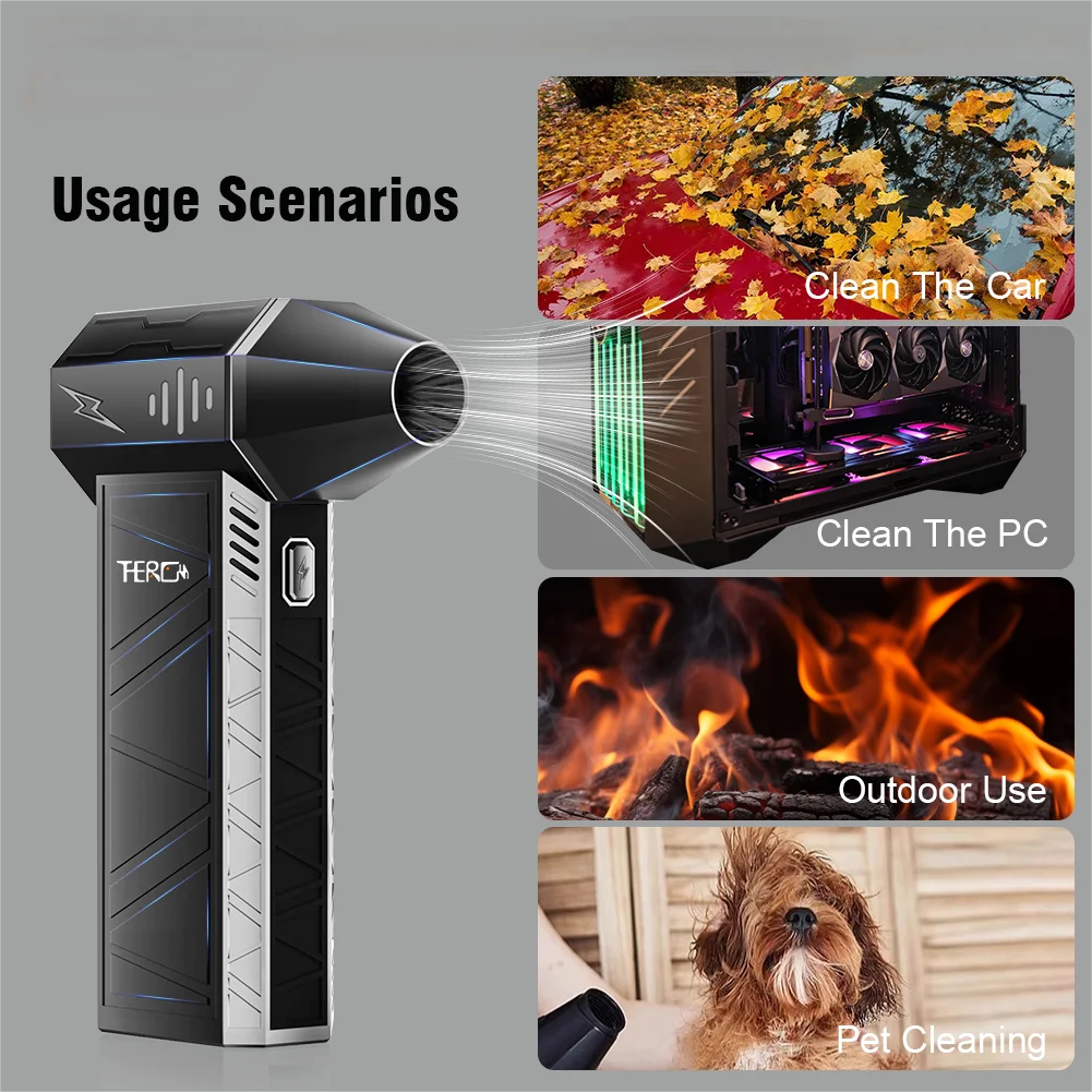 X3Pro Mini Turbo Jet Fan,Handheld 150000RPM Powerful air Blower Compressed air Duster for Car Dryer/PC/Home/indoor -(Black)