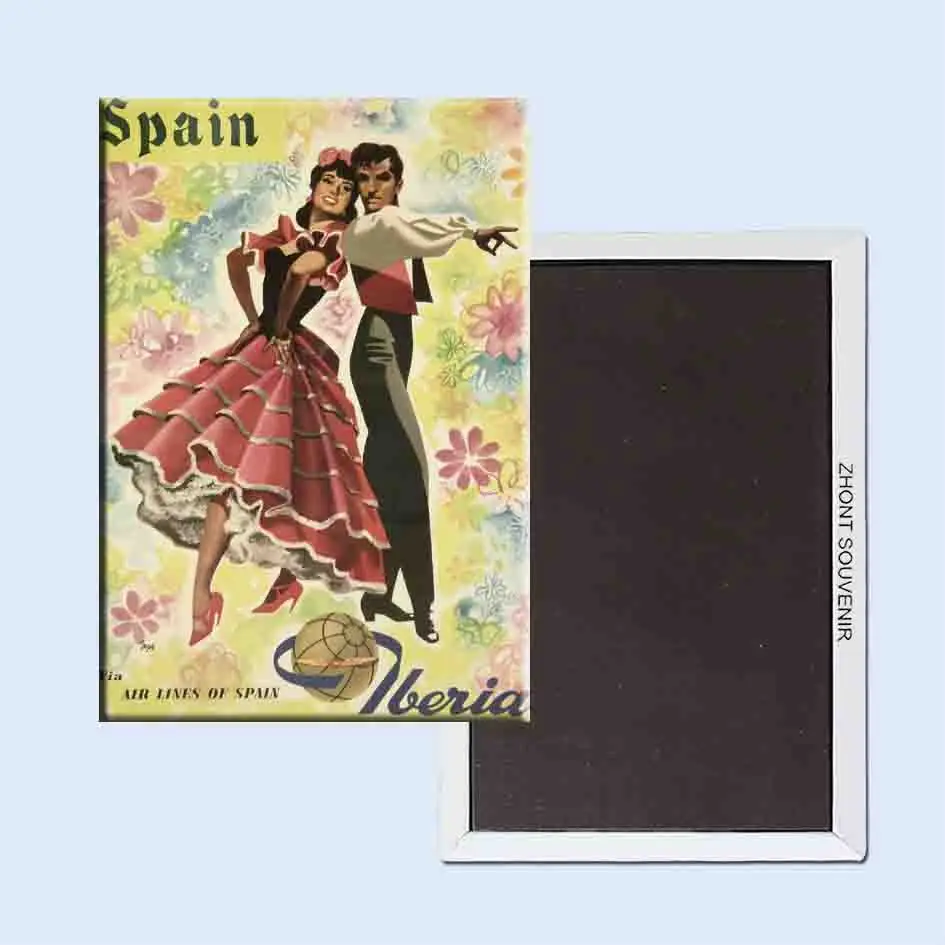 Iberia Air Lines of Spain Vega 24124 Retro nostalgia fridge magnets