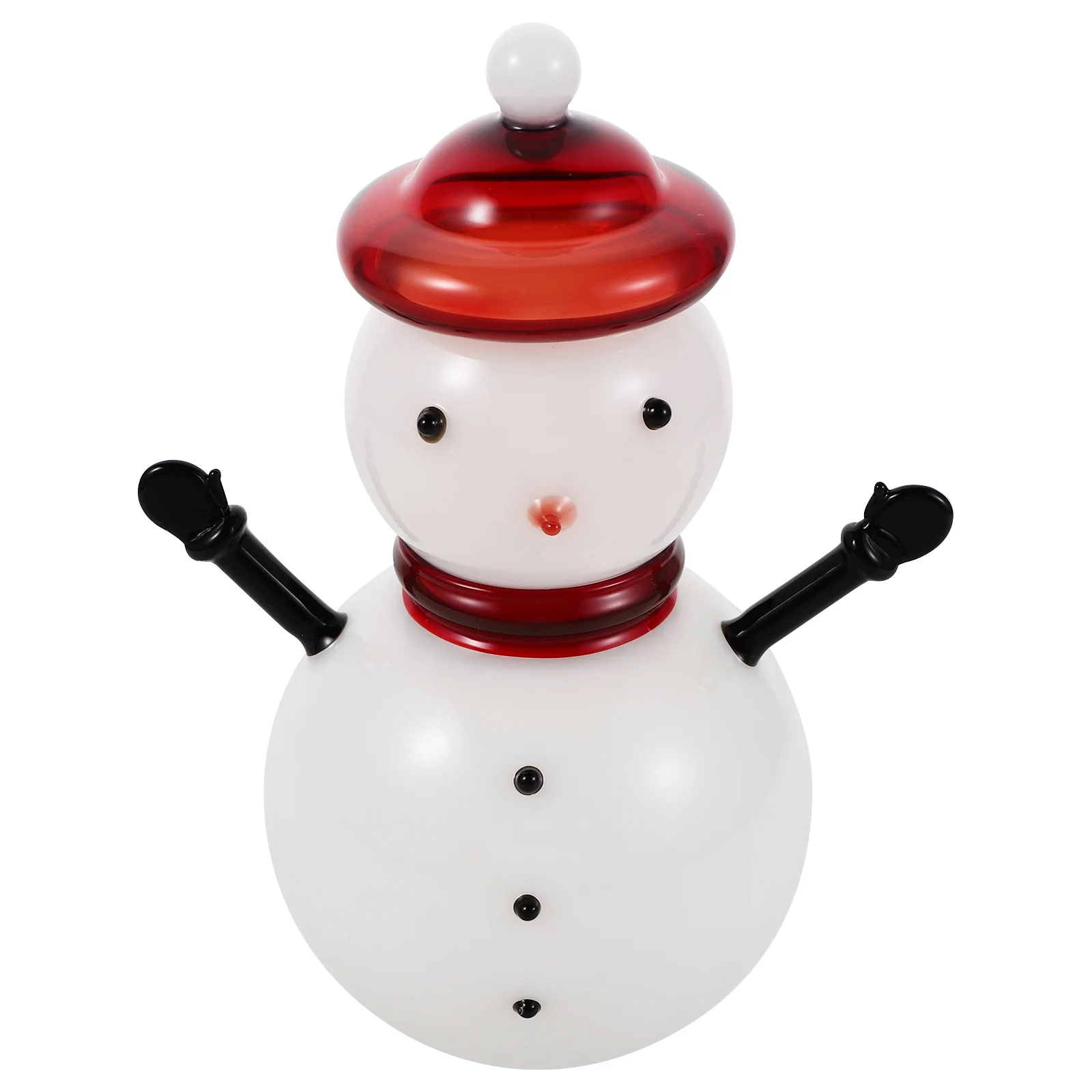 

Snowman Candy Jar Glass Container Decorative Candy Storage Jar for Christmas Sweet Treats Party Decor Glass Snowman Figurine