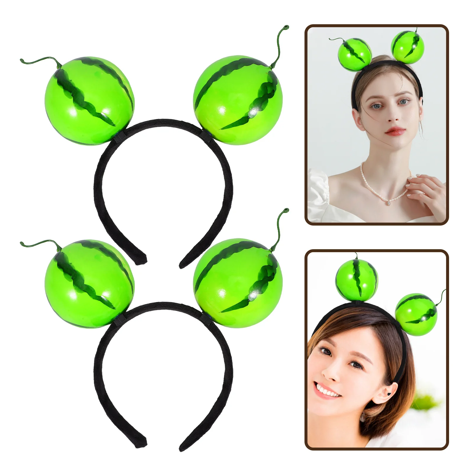 

3pcs Watermelon Headband Creative Fruit Hair Hoops Summer Party Costume Accessories Novelty Tropical Luau Fun Head Boppers