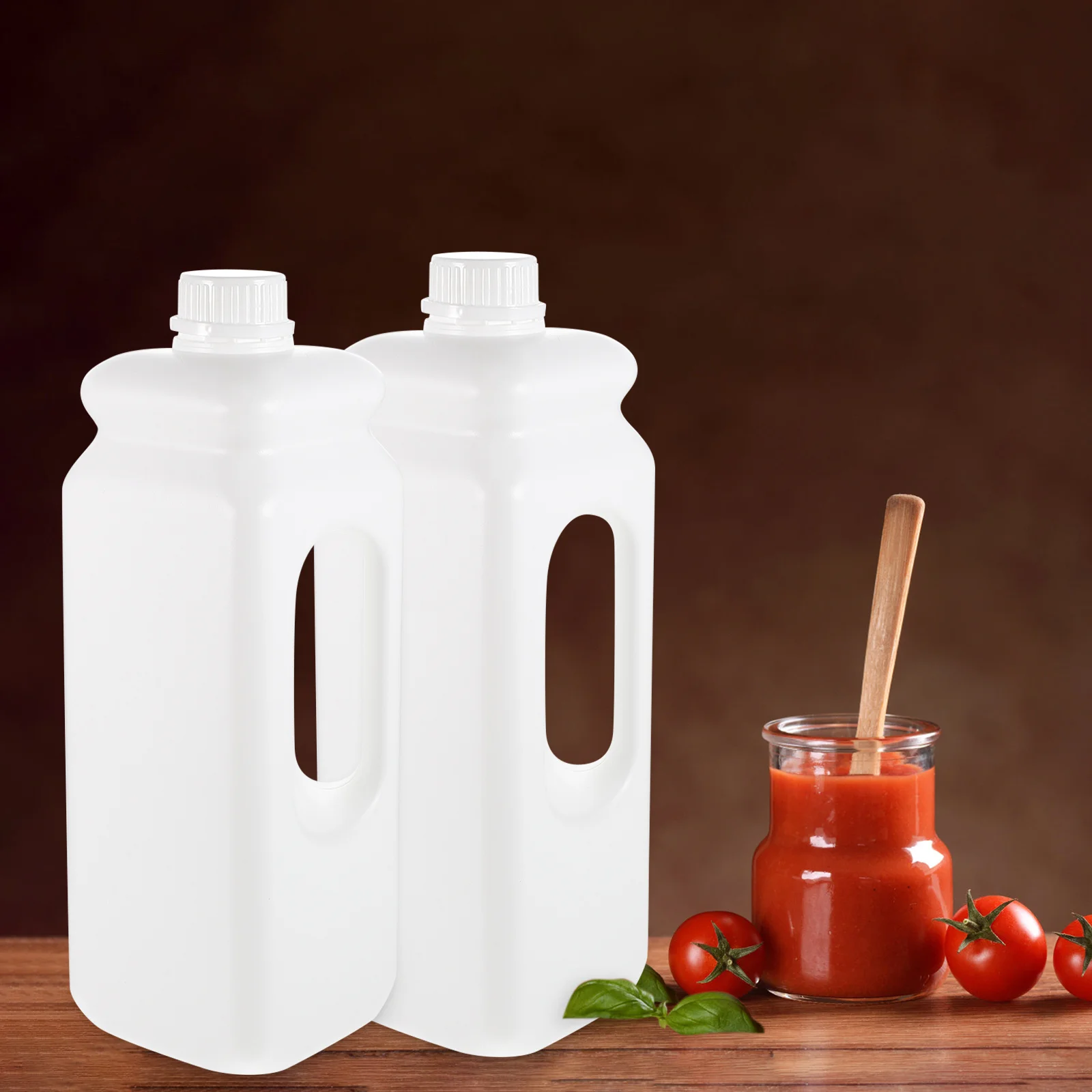 

2Pcs Fruit Syrup Plastic Container Leakproof Water Storage Jug Reusable Spillproof Storage Large Capacity Gallon Jug