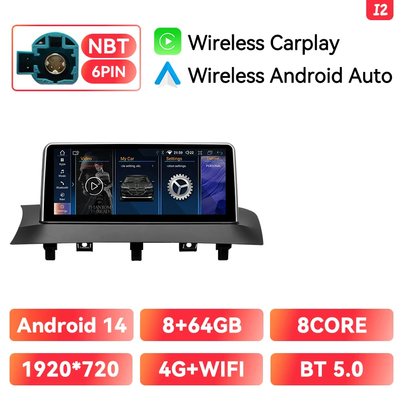 XONRICH Auto Multimedia Speler Voor BMW X3 F25 X4 F26 CIC NBT Android 14 Draadloze Carplay Android Auto GPS 4G Wifi DSP Stereo
