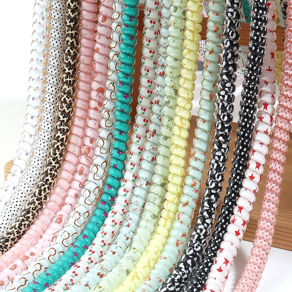 1 Stück 90cm TPU Hochelastisches Telefonkabel Bunt Bedrucktes Seil für DIY Telefon-Lanyard Schlüsselanhänger Lade-Datenkabel-Schutz – Detail 4