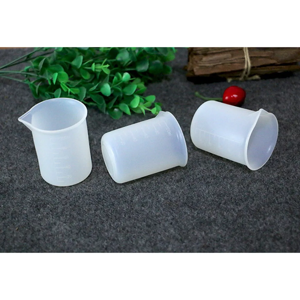 4Pcs 100Ml Silicone Measuring Cups Wide Mouth Easy Clean Smooth Graduated Scale for Laboratory Household Epoxy Mixing Measuring