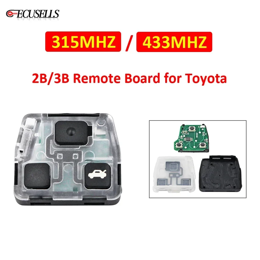 Ecusells 2/3B Internal Assembly of Remote Key Transmitter Core Remote Board Pcb 315MHz / 433mhz HYQ1512V for Toyota Camry Prado