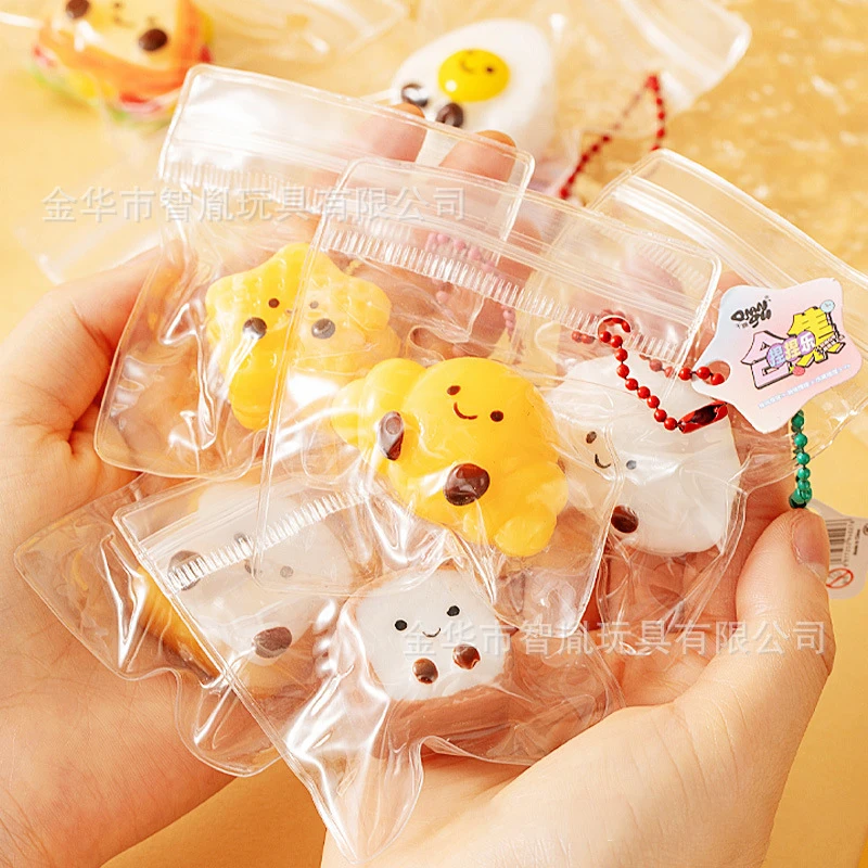 Japanse Sandwich Toast Voedsel Spelen Serie Hanger Pinch Speelgoed Voor Kinderen Volwassenen Stress Leuke Zee Dier Squeeze Squishy Fidget