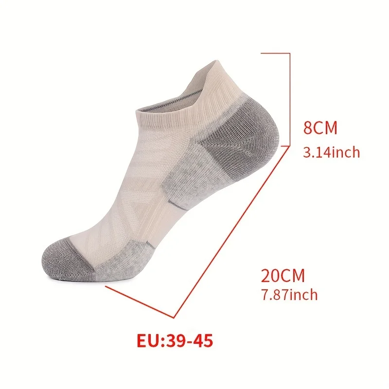 5 pares Unisex lana merina tobillo senderismo calcetines para correr soporte de compresión cojín grueso No Show calcetines hombres mujeres calcetines transpirables