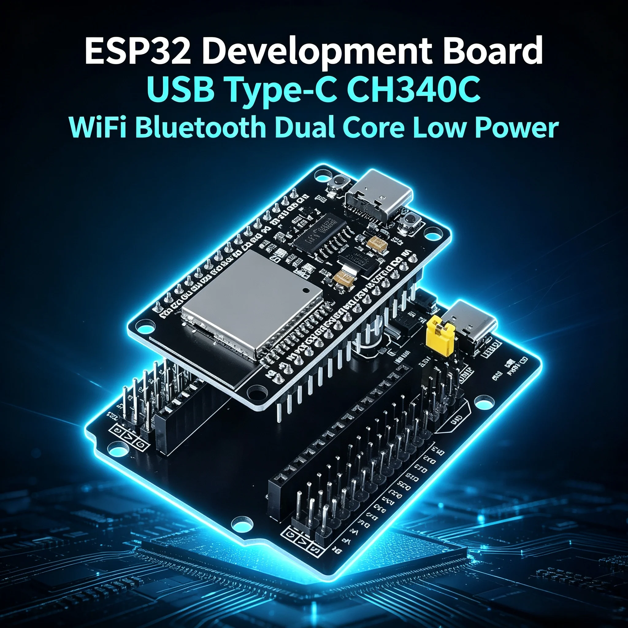 ESP32 Development Board USB Type-C CH340C Chip WiFi Bluetooth Dual Core Low Power Microcontroller Module Expansion Board For Ard